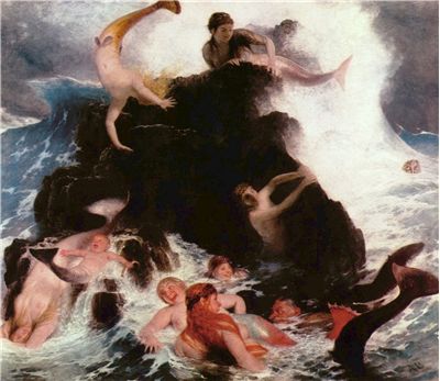 Picture Of Mermaids At Play 1886