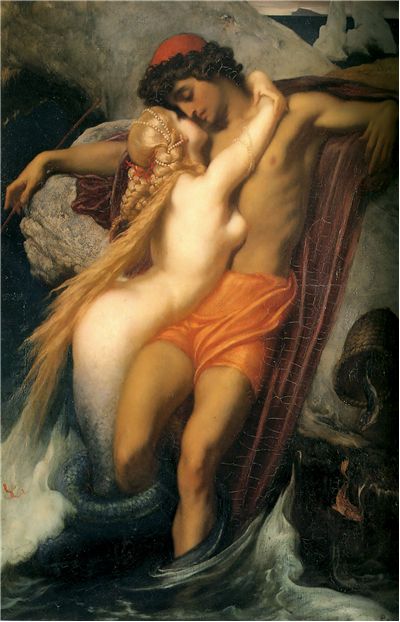 Picture Of The Fisherman And The Syren By Frederic Leighton
