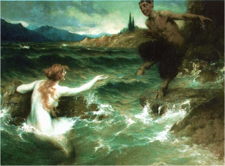 Picture Of The Mermaid And The Satyr